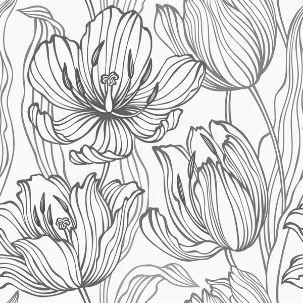 Kwiatowy wzór z tulipany — Wektor stockowy