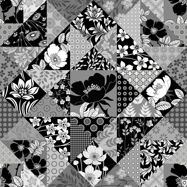 Modèle monochrome sans couture — Image vectorielle