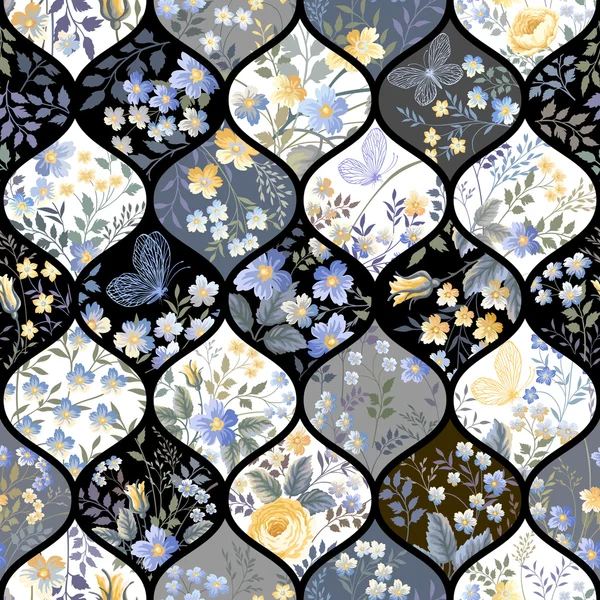 Patrón de patchwork sin costuras — Archivo Imágenes Vectoriales