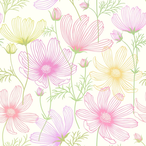 Seamless pattern with flowers — Stock Vector