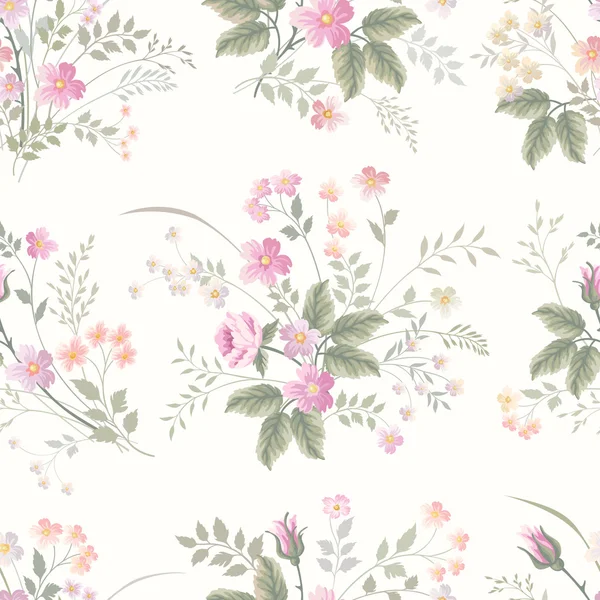 Çayırlık çiçeklerle kusursuz desen