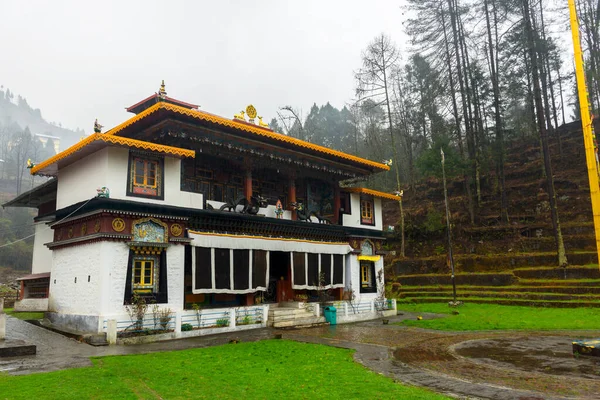 Magnifique Monastère Lachung Dans Petit Village Nord Sikkim Inde Concentration — Photo