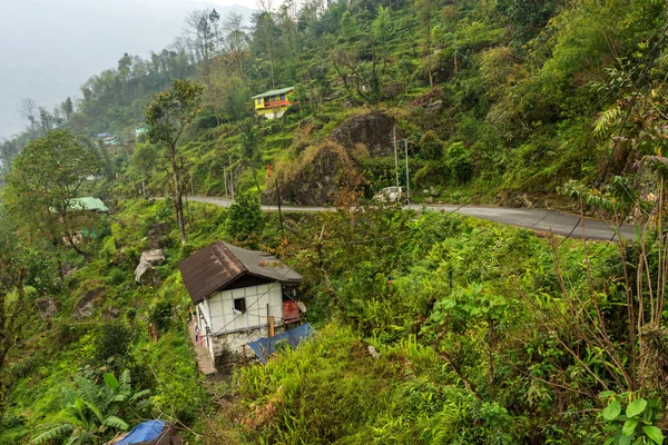 Eine Kleine Hütte Straßenrand Auf Dem Weg Nach Lachung Sikkim — Stockfoto
