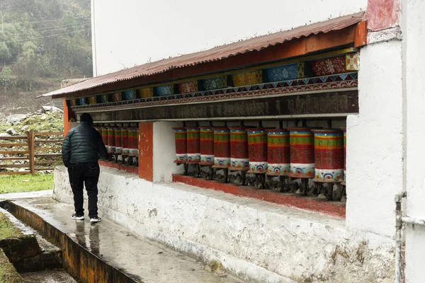 April 2021 Lachung Sikkim Indien Buddhistisches Opferrad Lachung Kloster Der — Stockfoto