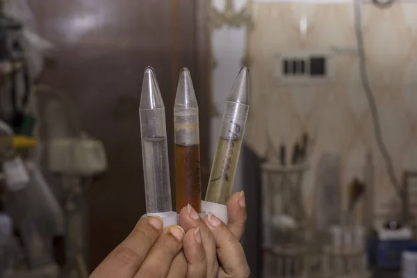 Bakteri ve mantarı test etmek için ağaç test tüpleri.