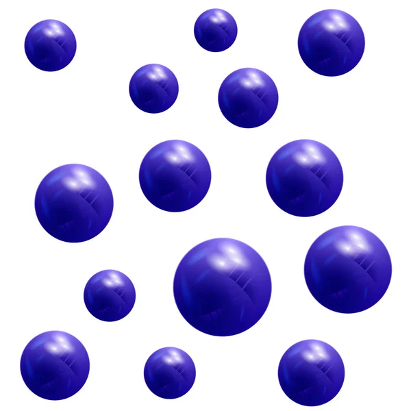 Bolas azules metálicas 3D. elemento de diseño — Vector de stock