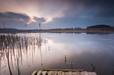 Göl Manzara uzun süreli pozlama modunda