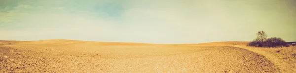 Vintage photo of plowed field landscape — Stock Photo, Image