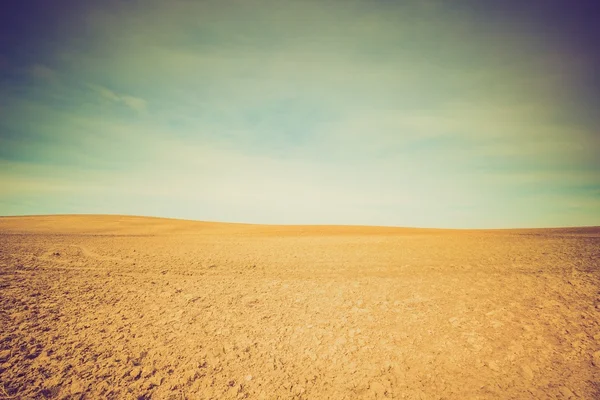 Vintage photo of plowed field landscape — Stock Photo, Image