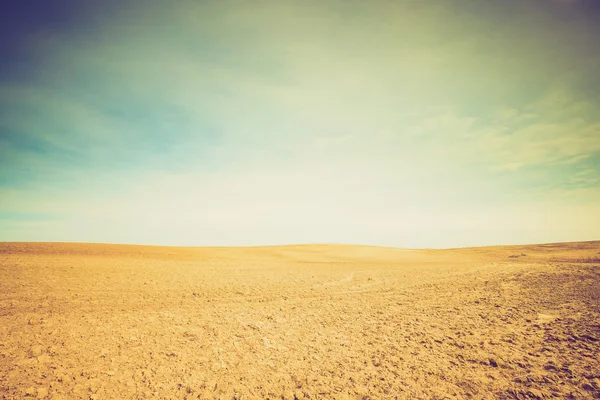 Vintage photo of plowed field landscape — Stock Photo, Image