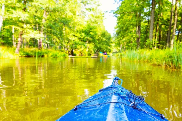 Kayaking by wild river in poland (Omulew river) — Stock Photo, Image