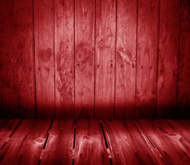 Renkli duvar ve zemin ile ahşap iç.