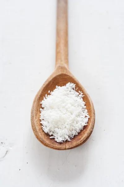 Cuillère en bois de noix de coco desséchée — Photo