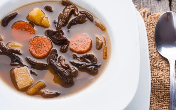 Dried mushroom soup — Stock Photo, Image