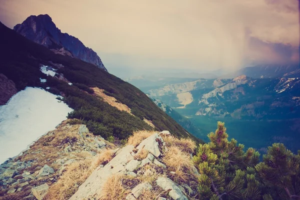 Vintage-Foto von Tatra-Gebirgslandschaft — Stockfoto