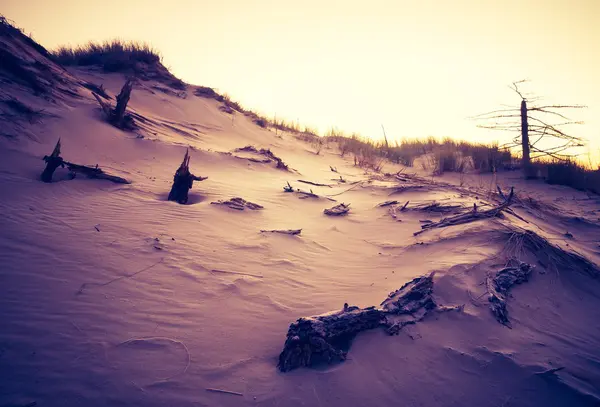 Vintage photo of sand dunes landscape — Stock Photo, Image