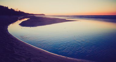 Peyzaj sahilinin Vintage Fotoğraf