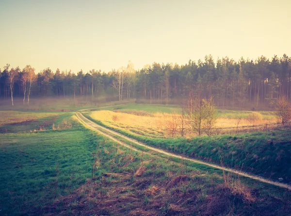 Foto vintage de paisaje con carretera — Foto de Stock