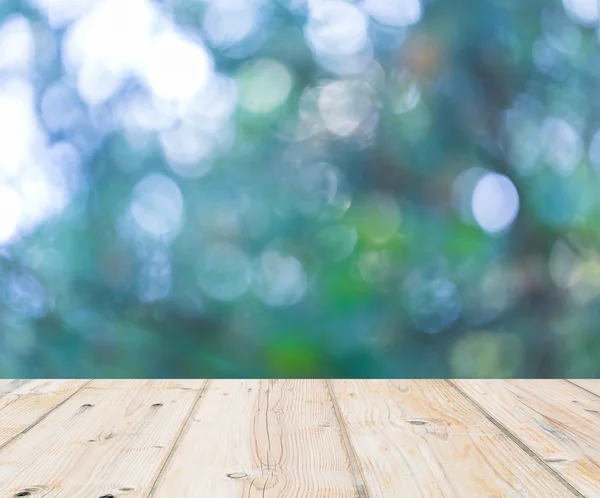 Wooden floor and out of focus bokeh background — Stock Photo, Image