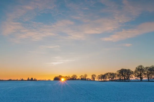 Bonita paisagem campo de inverno . — Fotografia de Stock