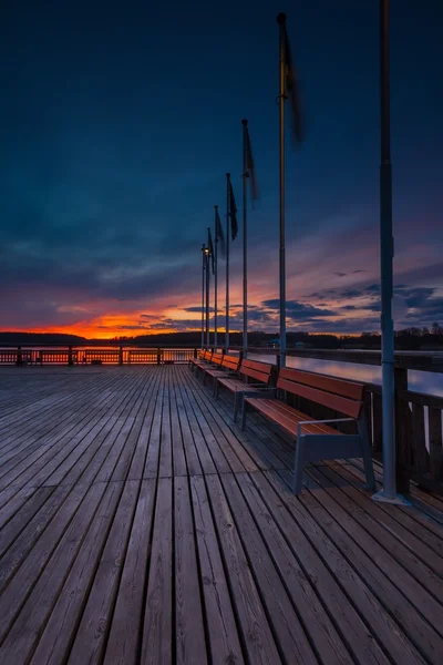 Jezero v jezerní oblasti Mazury — Stock fotografie