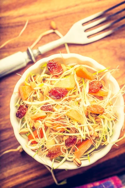 Fresh lentil and wheat sprouts — Stock Photo, Image