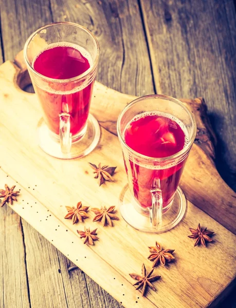 Glasses with mulled wine — Stock Photo, Image