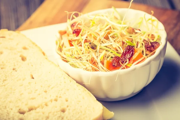 Sandwich and sprouts salad — Stock Photo, Image