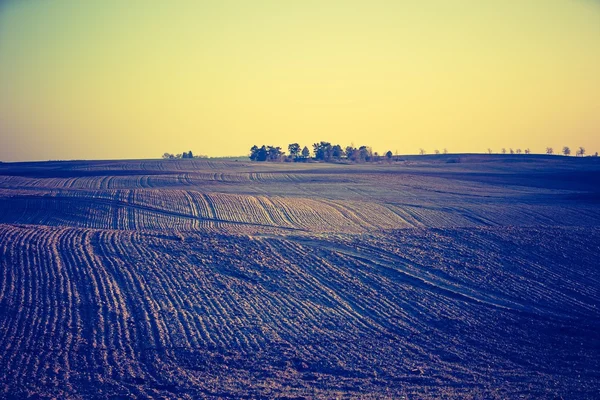 Plowed field in calm countryside — Stock Photo, Image