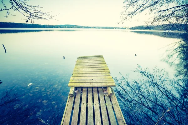 Sunset over calm lake — Stock Photo, Image