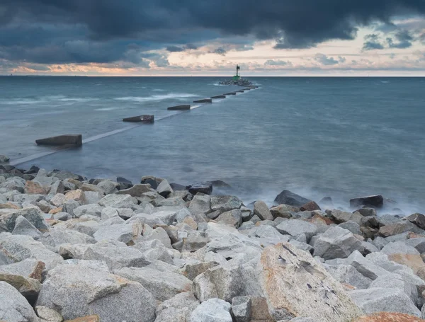 Beautiful dramatic weather seascape of Baltic sea 