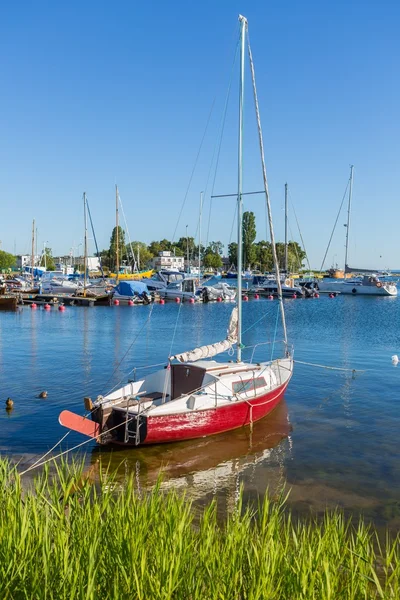 Fisherman's ship moored in port — Stock Photo, Image