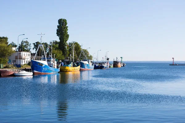 Ships moored in port in Poland. — Stock Photo, Image