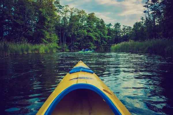 Kayaking by Krutynia river in Poland — Stock Photo, Image