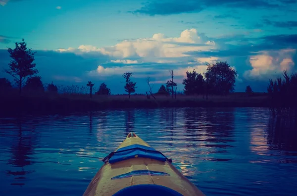 Kayaking by Krutynia river in Poland — Stock Photo, Image