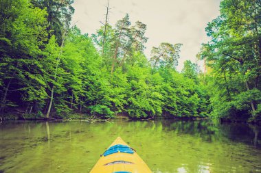 Polonya Krutynia nehir kanosu vintage fotoğraf