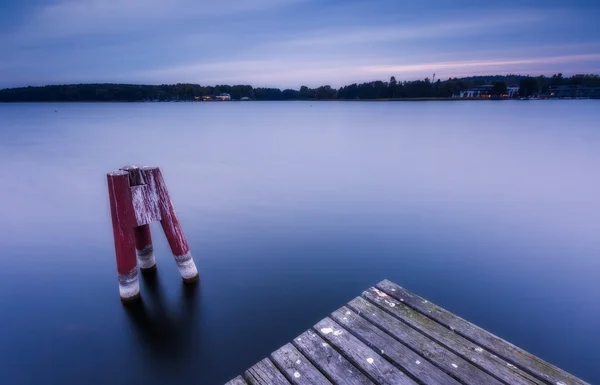 Long exposure landscape with architecture elements. — Stock Photo, Image