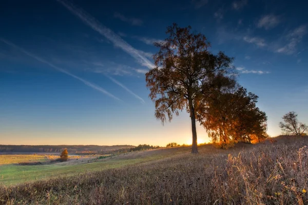 Beau paysage de coucher de soleil automnal — Photo