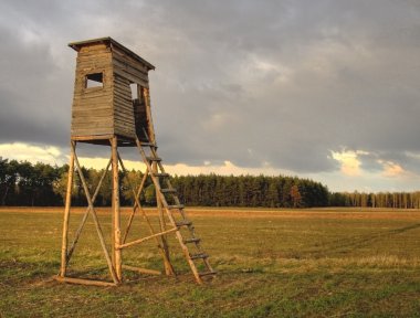 Günbatımı gökyüzü ve yükseltilmiş gizle