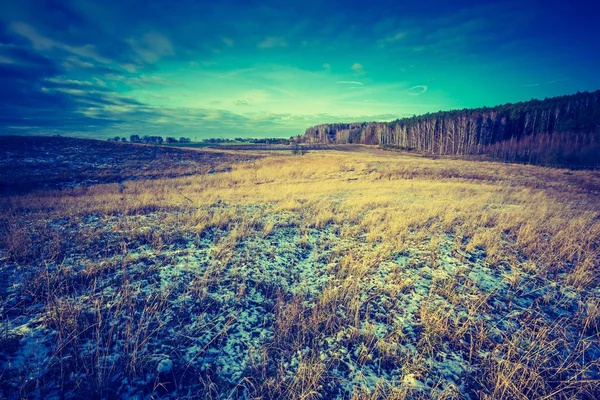 Винтажное фото ранних зимних полей — стоковое фото