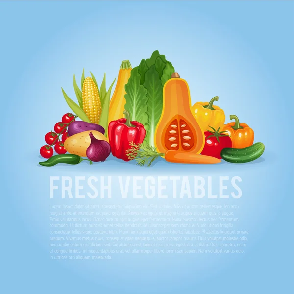 Fresh and organic vegetables — Stock Vector