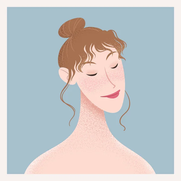 Schönheit Frauenporträt Elegante Frau Avatar Selbstliebe Hautpflege Vektor Illustration — Stockvektor