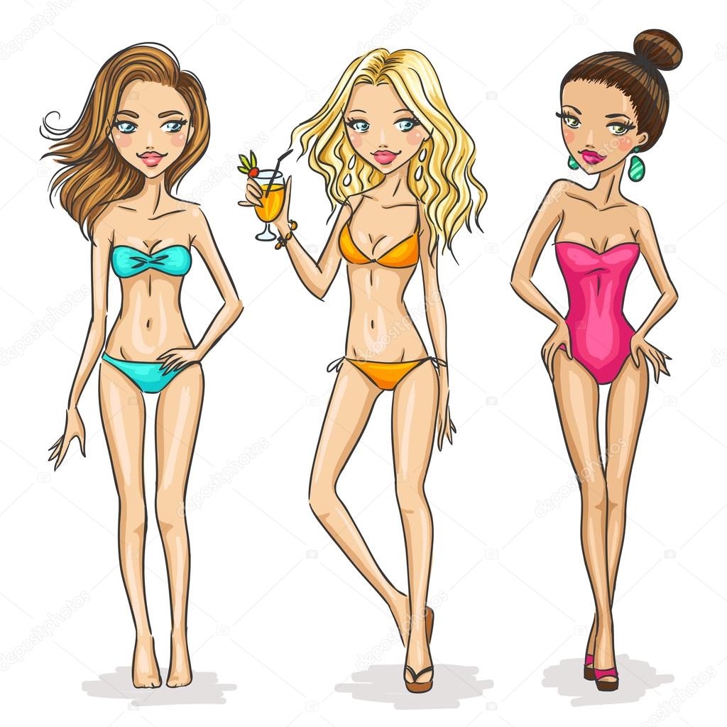 Fashion girls in bikini