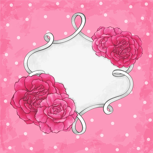 玫瑰框架设计卡 — 图库矢量图片