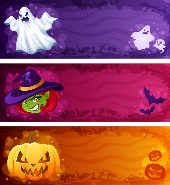 Bunte Halloween-Banner — Stockvektor