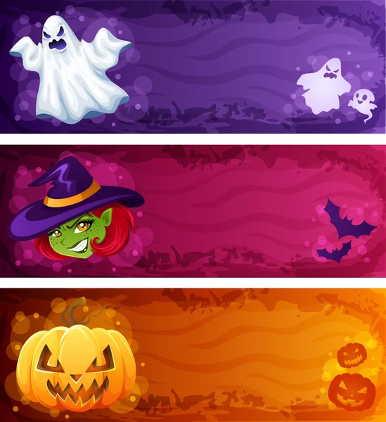 Colorful Halloween banners — Stock Vector