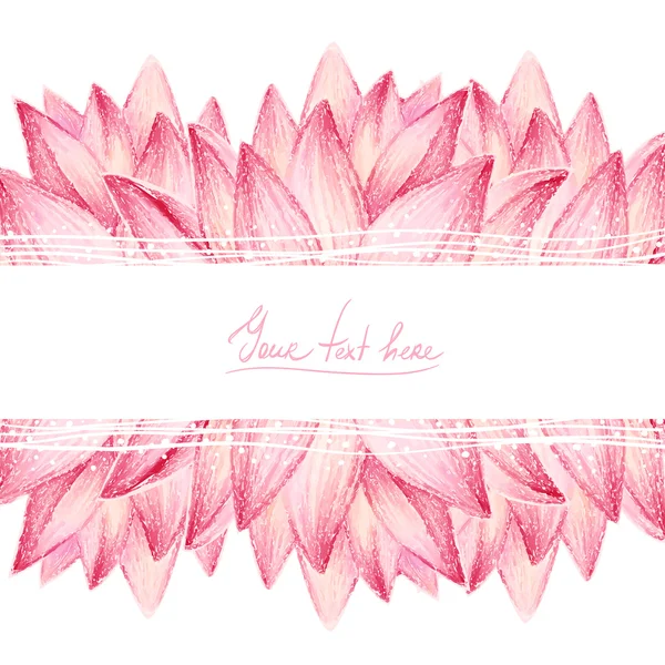 Carte design fleur de lotus rose — Image vectorielle