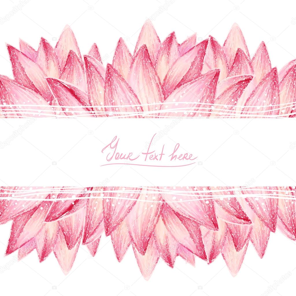 Pink lotus flower design card