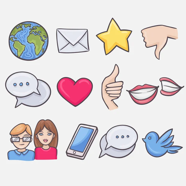 Social icons set — Stock Vector