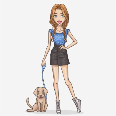 Köpekli kız.